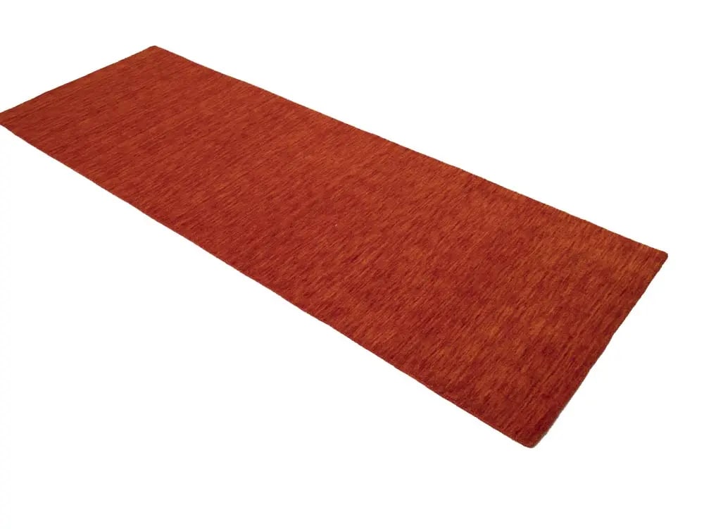 Orange Red Modern Solid 3X8 Gabbeh Oriental Runner Rug - 5