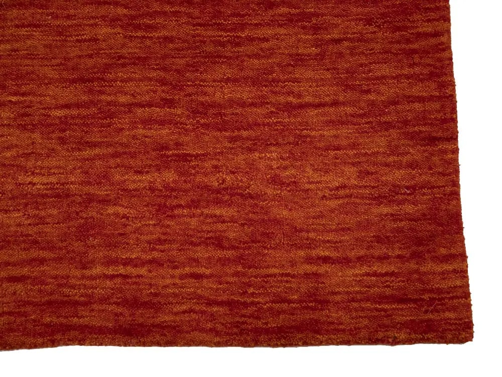 Orange Red Modern Solid 3X8 Gabbeh Oriental Runner Rug - 8