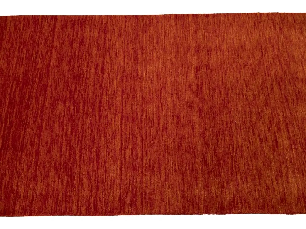 Orange Red Modern Solid 3X8 Gabbeh Oriental Runner Rug - 9