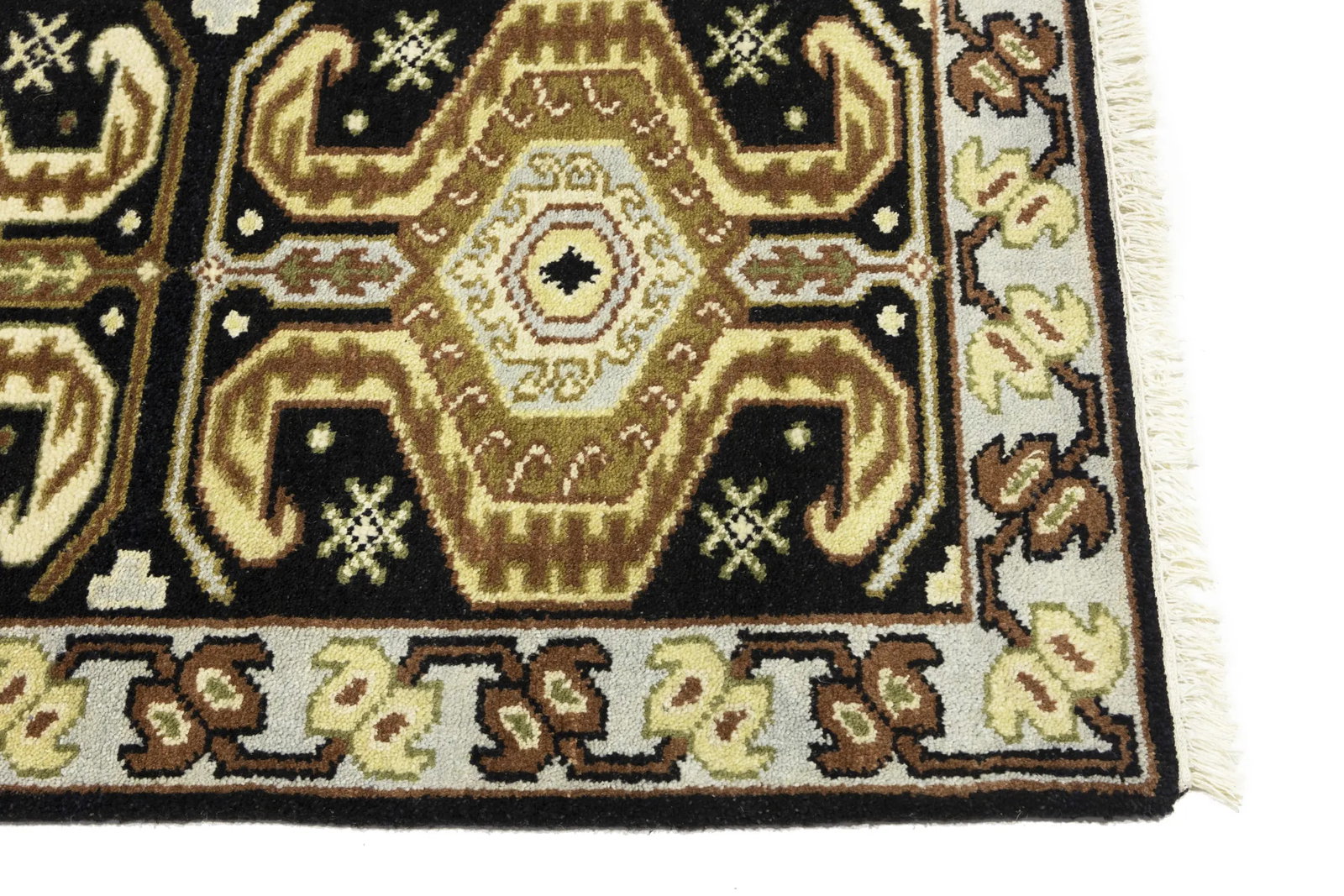 Charcoal Geometric Tribal 3X6 Serapi Oriental Rug - 10