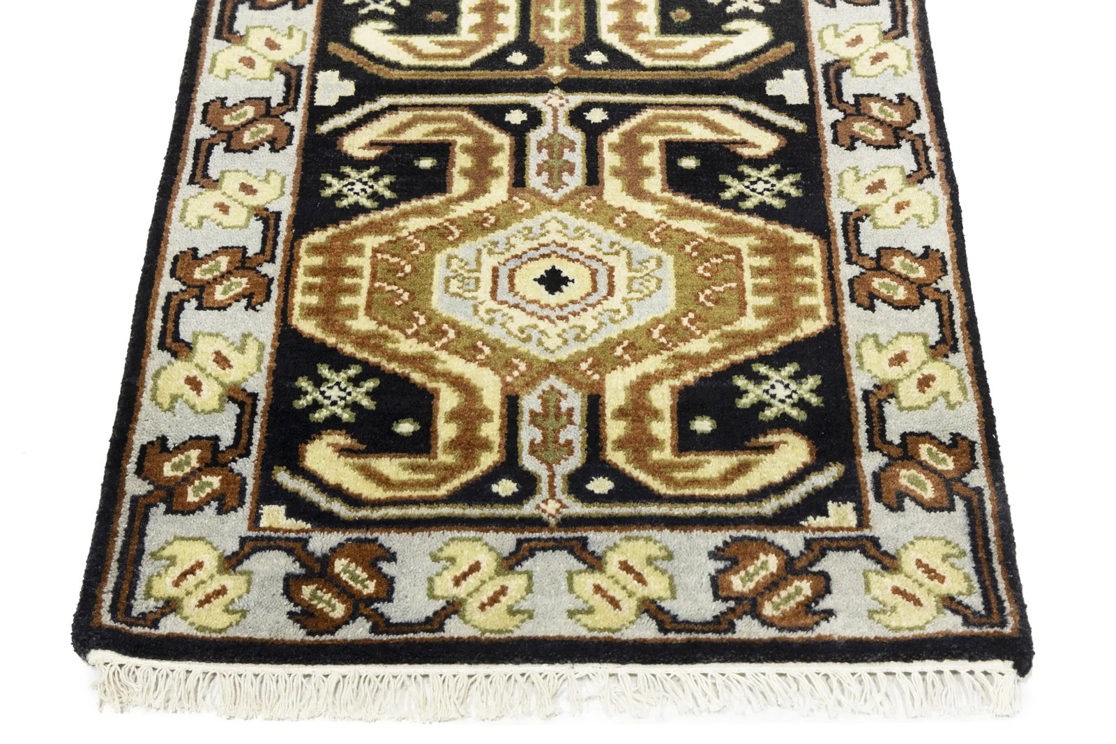 Charcoal Geometric Tribal 3X6 Serapi Oriental Rug - 11