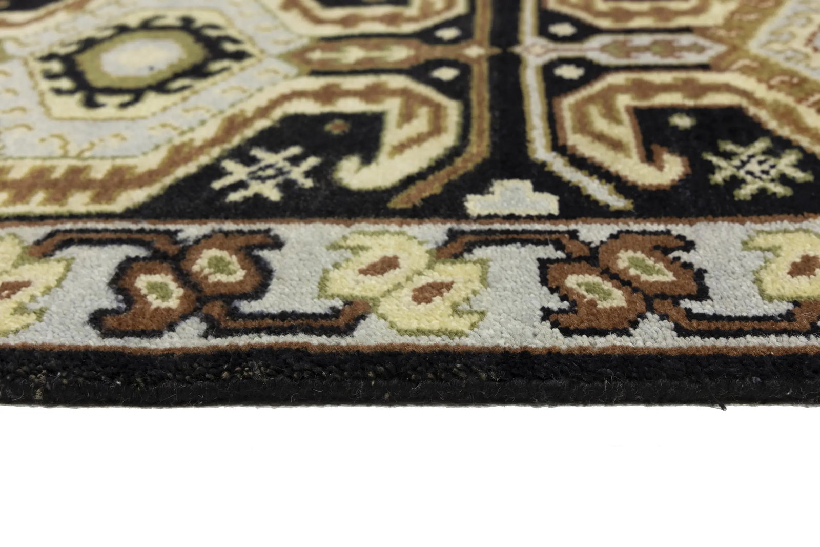 Charcoal Geometric Tribal 3X6 Serapi Oriental Rug - 12