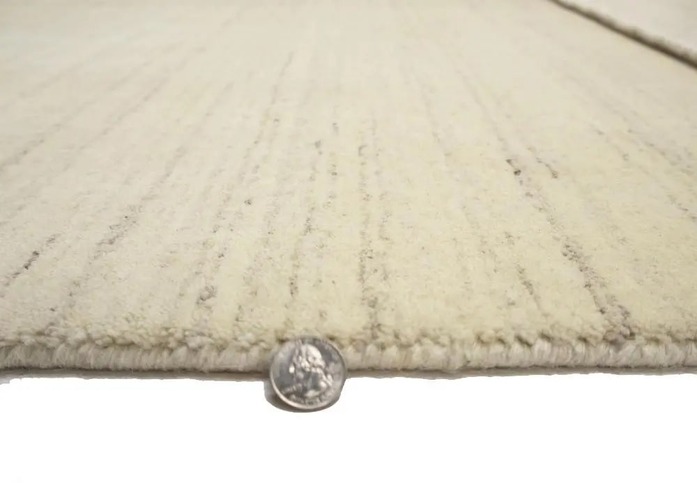 Cream Modern Solid 4X6 Gabbeh Oriental Rug - 14