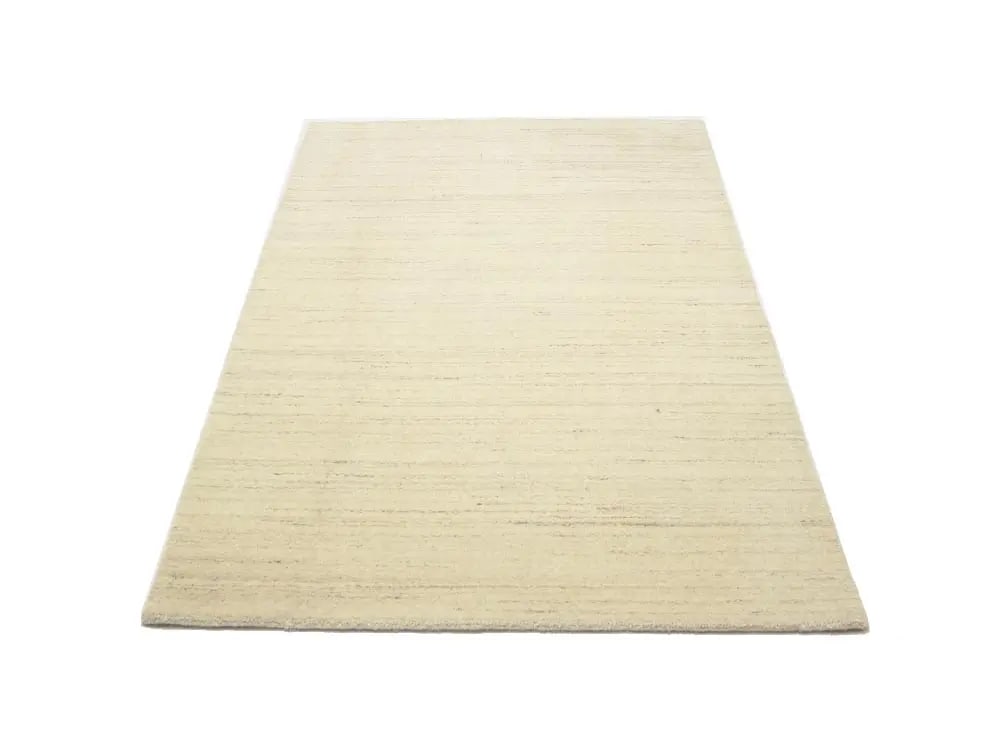 Cream Modern Solid 4X6 Gabbeh Oriental Rug - 4