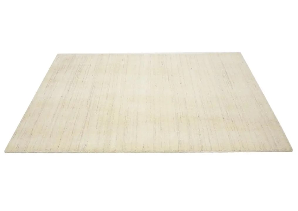 Cream Modern Solid 4X6 Gabbeh Oriental Rug - 8