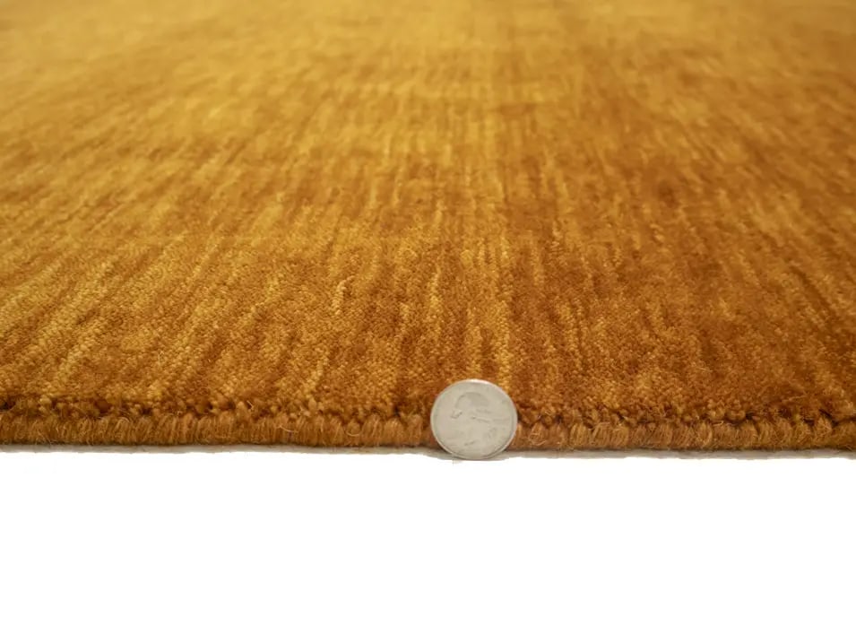 Orange Modern Solid 8X8 Gabbeh Oriental Square Rug - 10