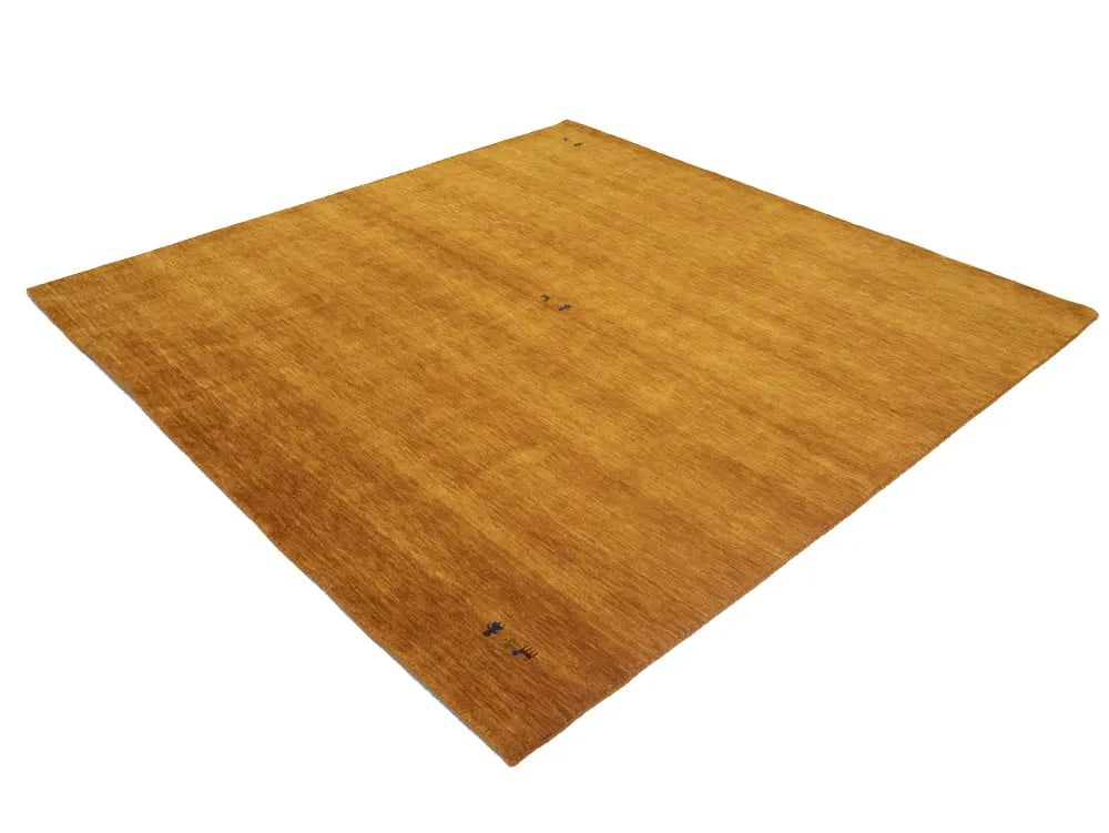 Orange Modern Solid 8X8 Gabbeh Oriental Square Rug - 4