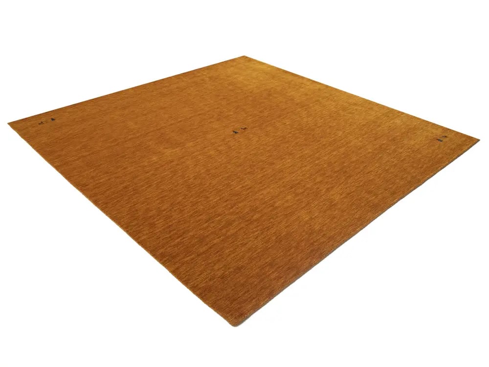 Orange Modern Solid 8X8 Gabbeh Oriental Square Rug - 5