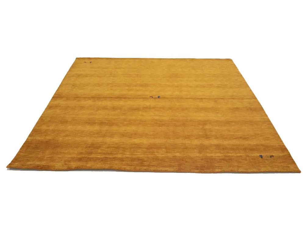 Orange Modern Solid 8X8 Gabbeh Oriental Square Rug - 6