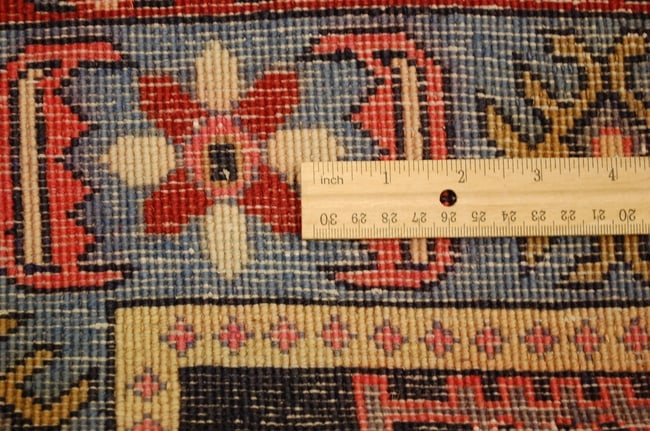 OLD,ANTIQUE CAUCASIAN LANKORAN KAZAK DESIGN CAUCASIAN RUG 4' 1" x 11' KORK WOOL - 11