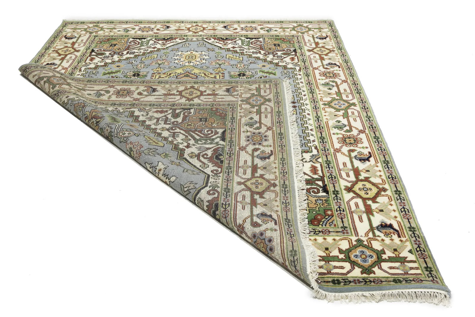 Light Gray Geometric 8X10 Heriz Serapi Oriental Rug - 19