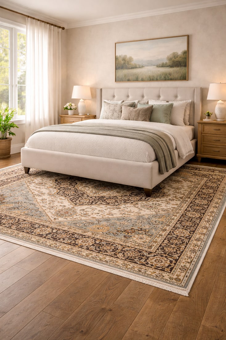 Light Gray Geometric 8X10 Heriz Serapi Oriental Rug - 2