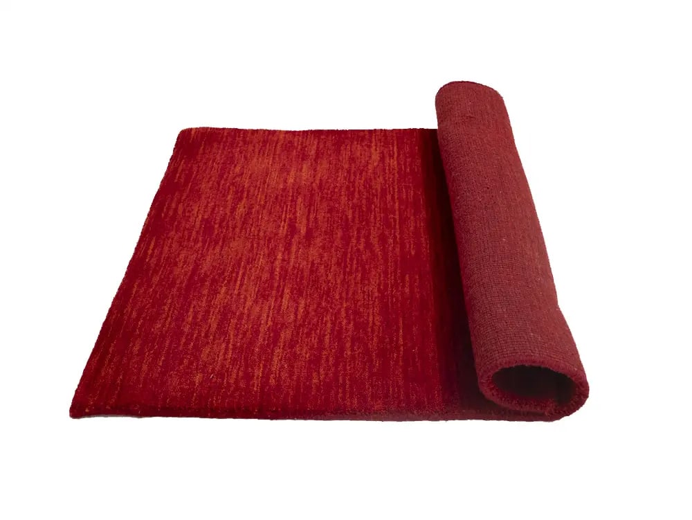 Cherry Red Solid Tribal Gabbeh Modern Rug in All Size - 10