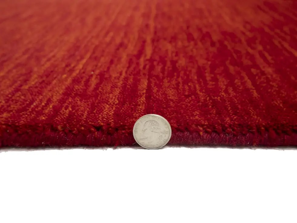 Cherry Red Solid Tribal Gabbeh Modern Rug in All Size - 7