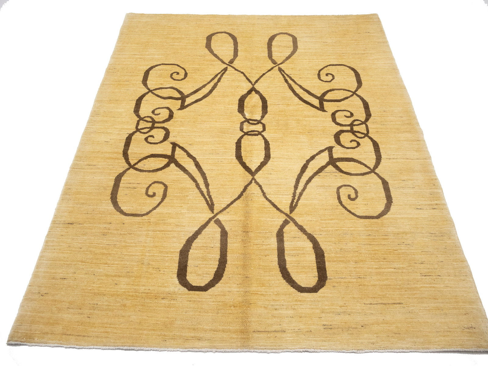 Cream Pictorial 5X6'5 Afghan Gabbeh Oriental Rug - 11