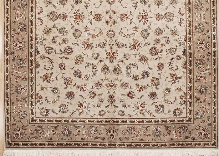 Hand-Knotted Sino-Kashan Beige Mauve All-Over Floral Oriental Rug Carpet 8' x 10' - 2