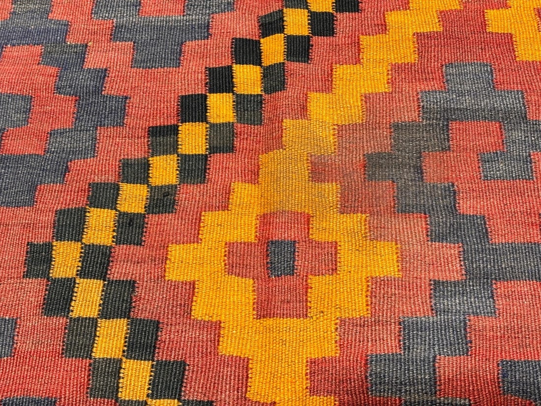 Hand-Knotted Maymana Kilim Tribal Flatweave Wool Oriental Rug 6'8" x 10'1" - 9