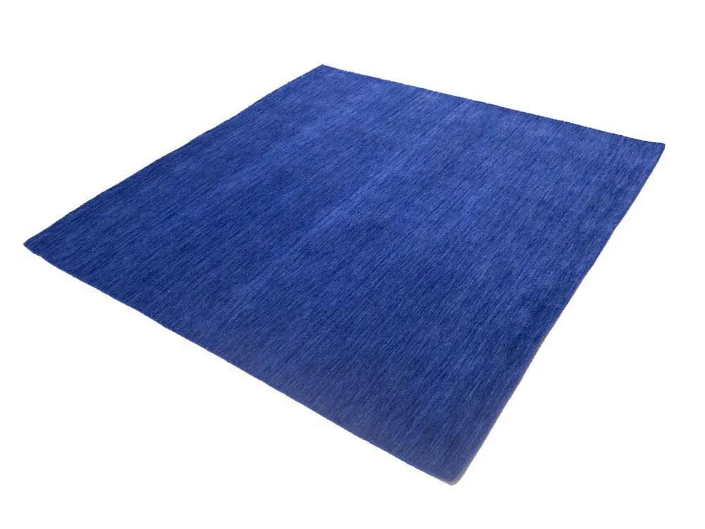 Solid Royal Blue Modern 6X6 Gabbeh Oriental Square Rug - 3