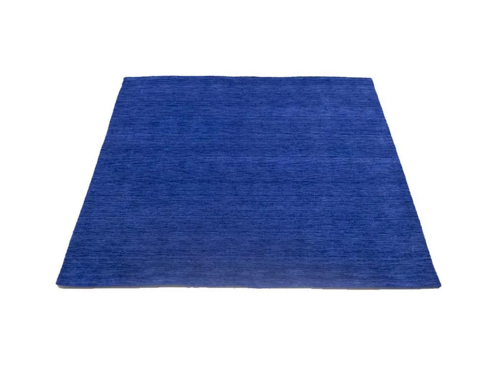 Solid Royal Blue Modern 6X6 Gabbeh Oriental Square Rug - 4
