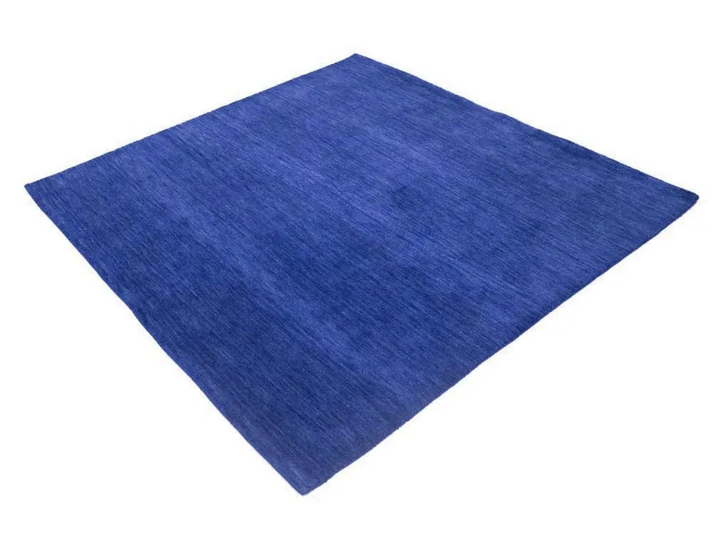Solid Royal Blue Modern 6X6 Gabbeh Oriental Square Rug - 5
