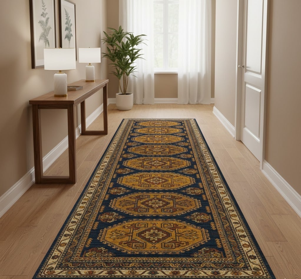 Gray Tribal 3X9 Indo-Viss Oriental Runner Rug - 2