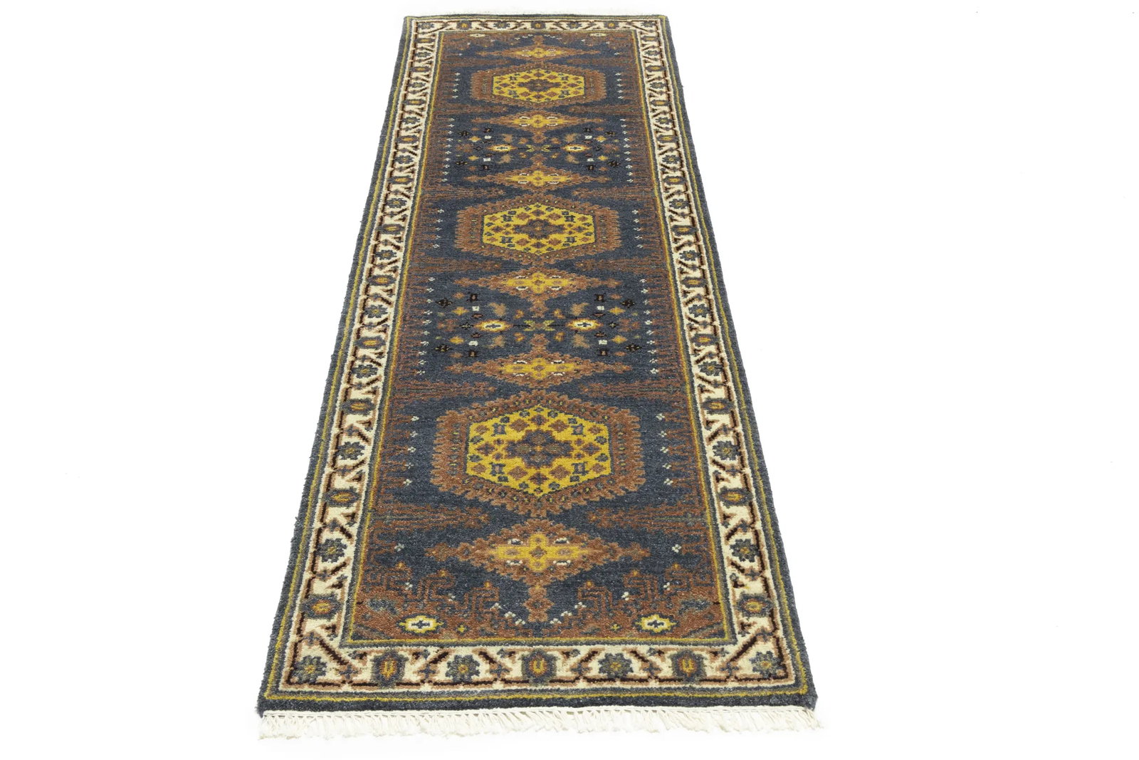 Gray Tribal 3X9 Indo-Viss Oriental Runner Rug - 3