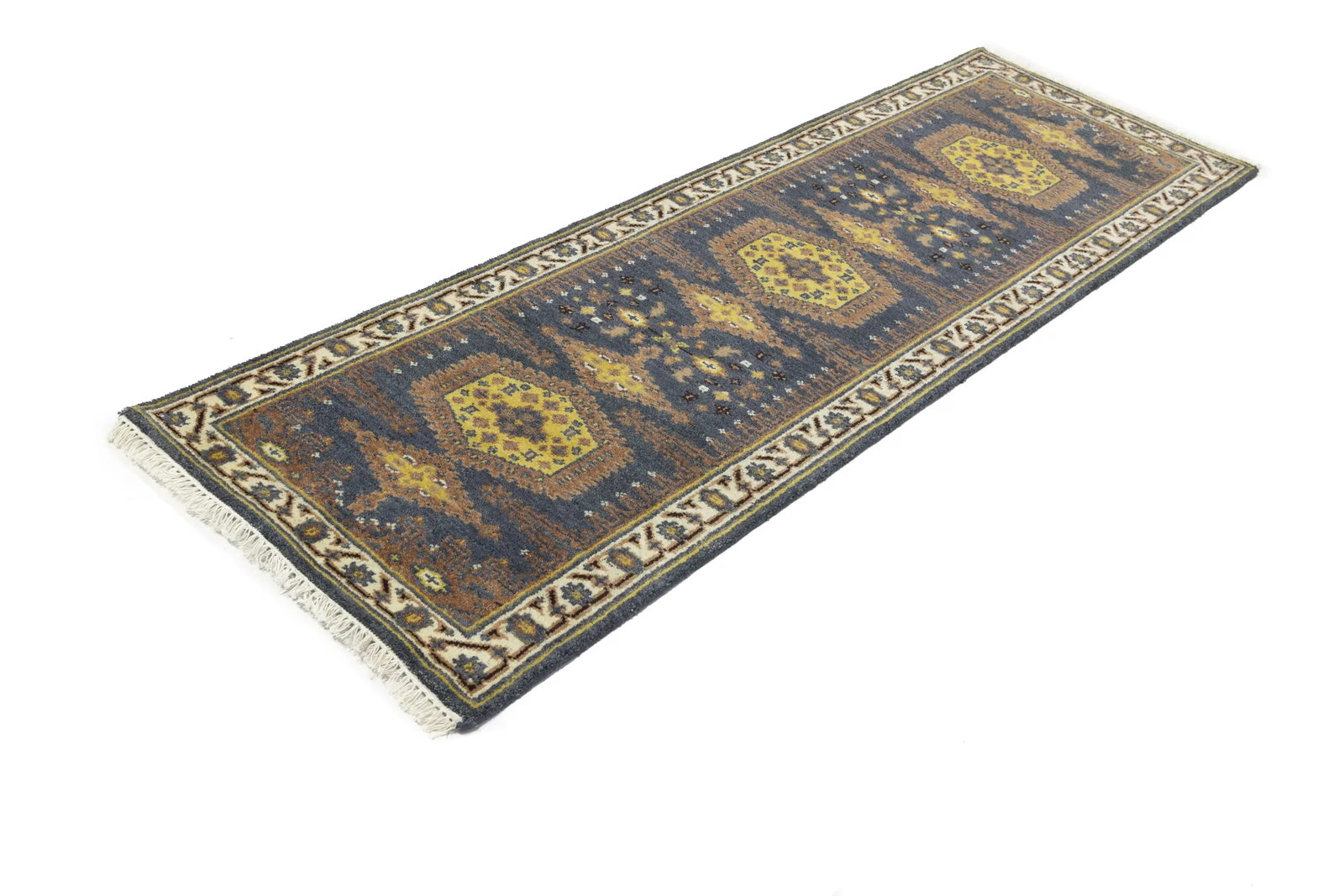 Gray Tribal 3X9 Indo-Viss Oriental Runner Rug - 5