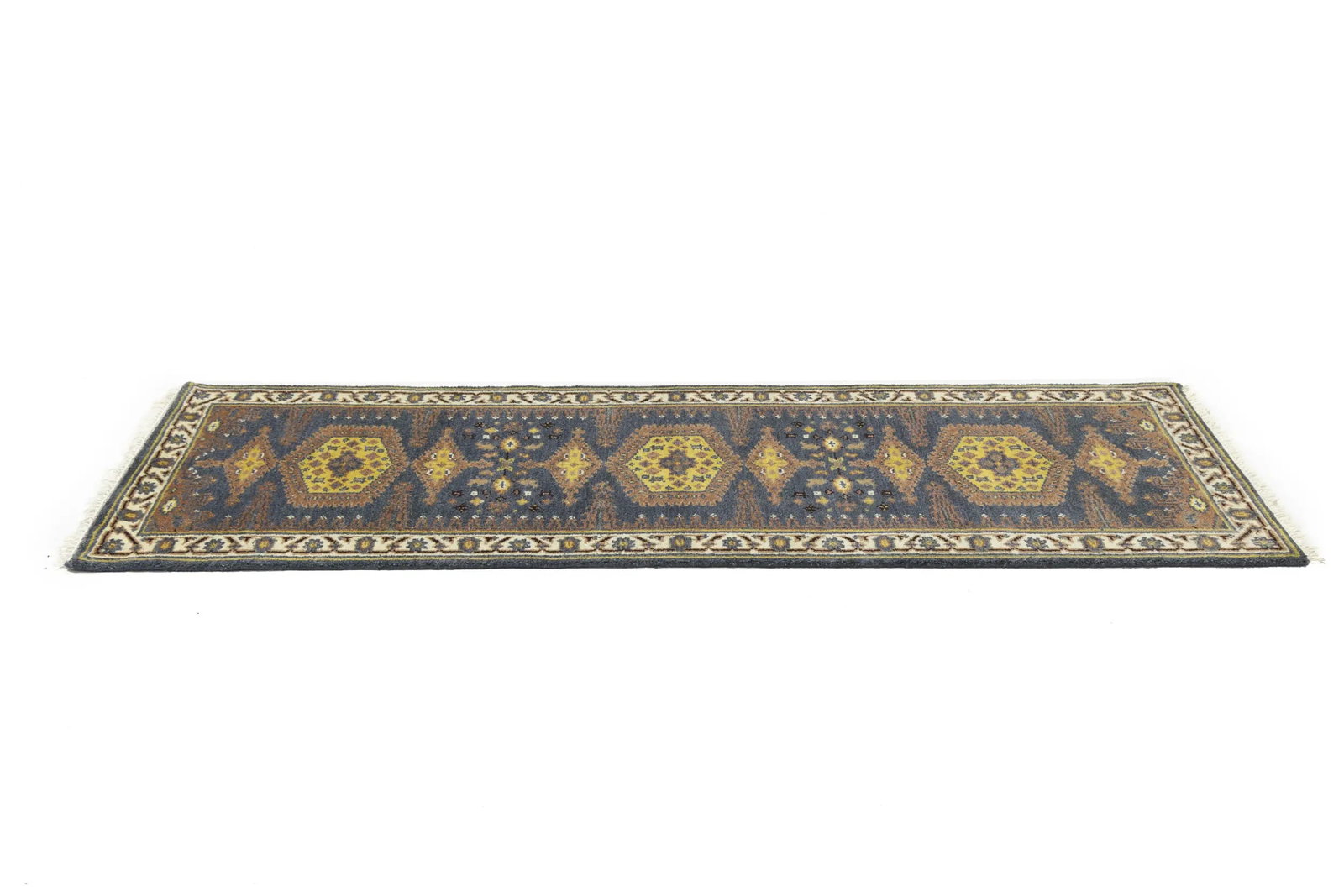 Gray Tribal 3X9 Indo-Viss Oriental Runner Rug - 6