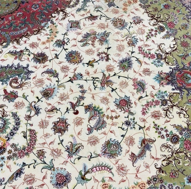 Fine Persian Large silk and wool Tabriz Rug-4815 - 7