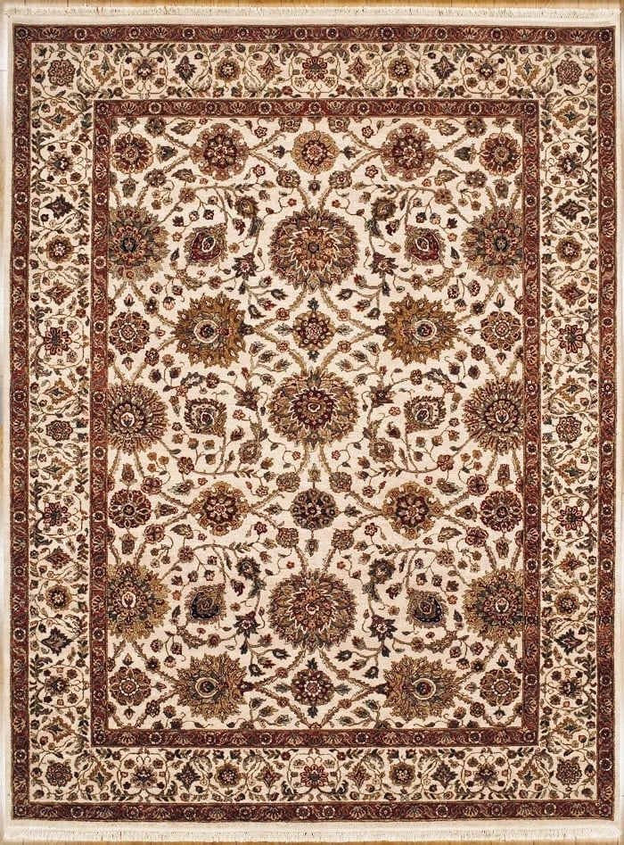 Hand Knotted Jaipur Ivory Wool Oriental Area Rug Carpet 9'2" x 12'1" - 6