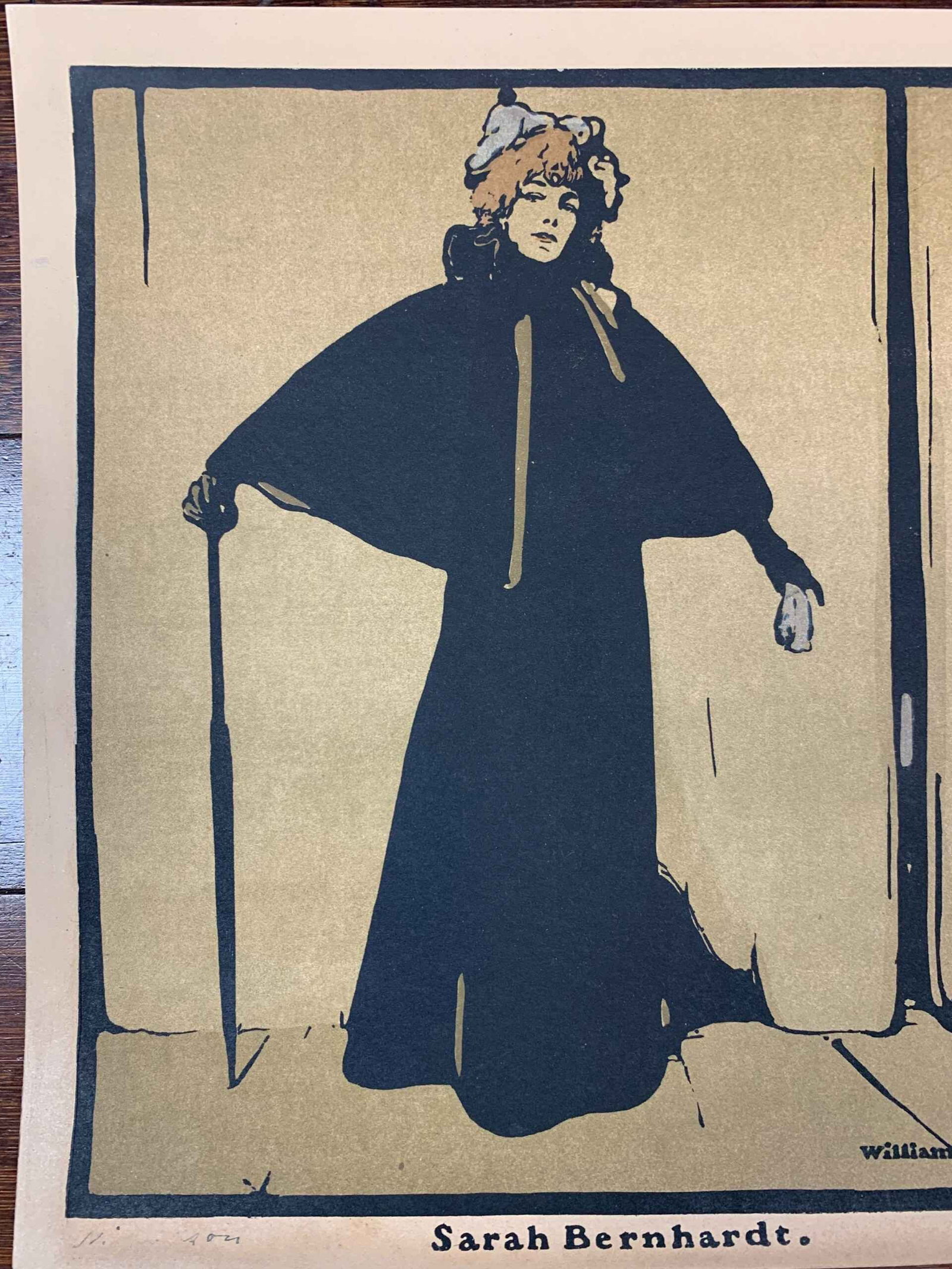 Sarah Bernhardt - Art William Nicholson (1897) 9.75x10.125 US Magazine Page - 6