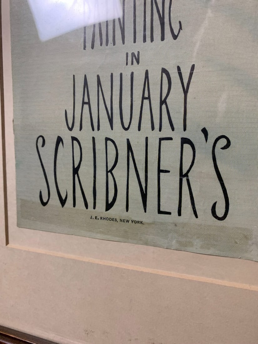 Scribner's January - Art By William Sergeant Kendall (1895) 16x20 US Advertising Poster - Framed - 5