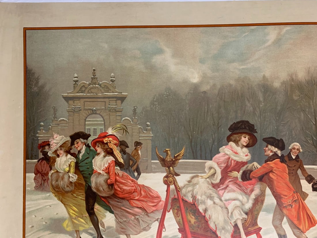 Russian Imperial Sleigh - Art By Rossi (1914) 21x29 Russian Lithograph Poster LB - 6