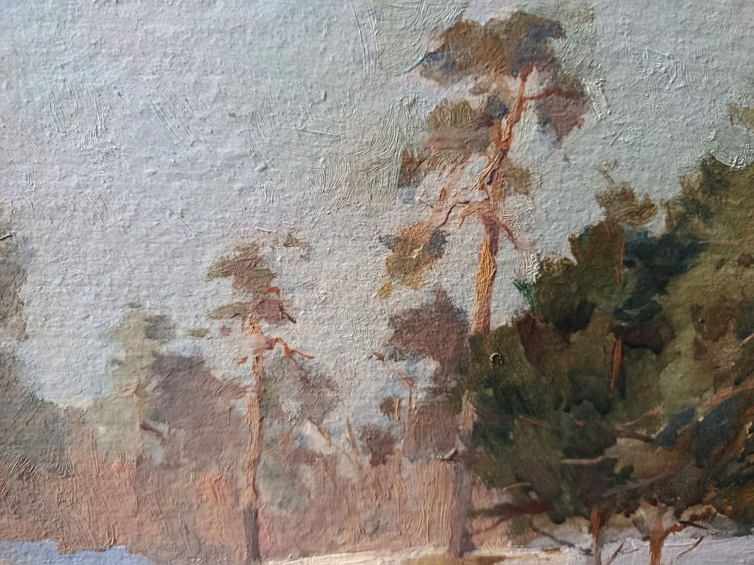 Oil painting In the sunny winter forest Unknown artist - 2