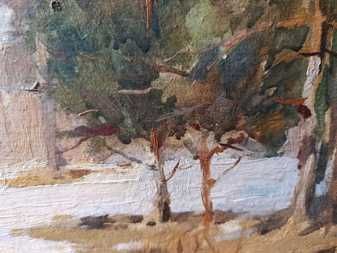 Oil painting In the sunny winter forest Unknown artist - 4