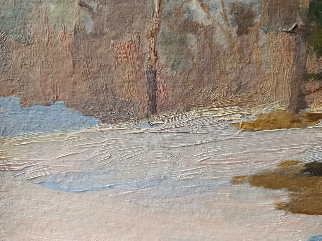 Oil painting In the sunny winter forest Unknown artist - 6