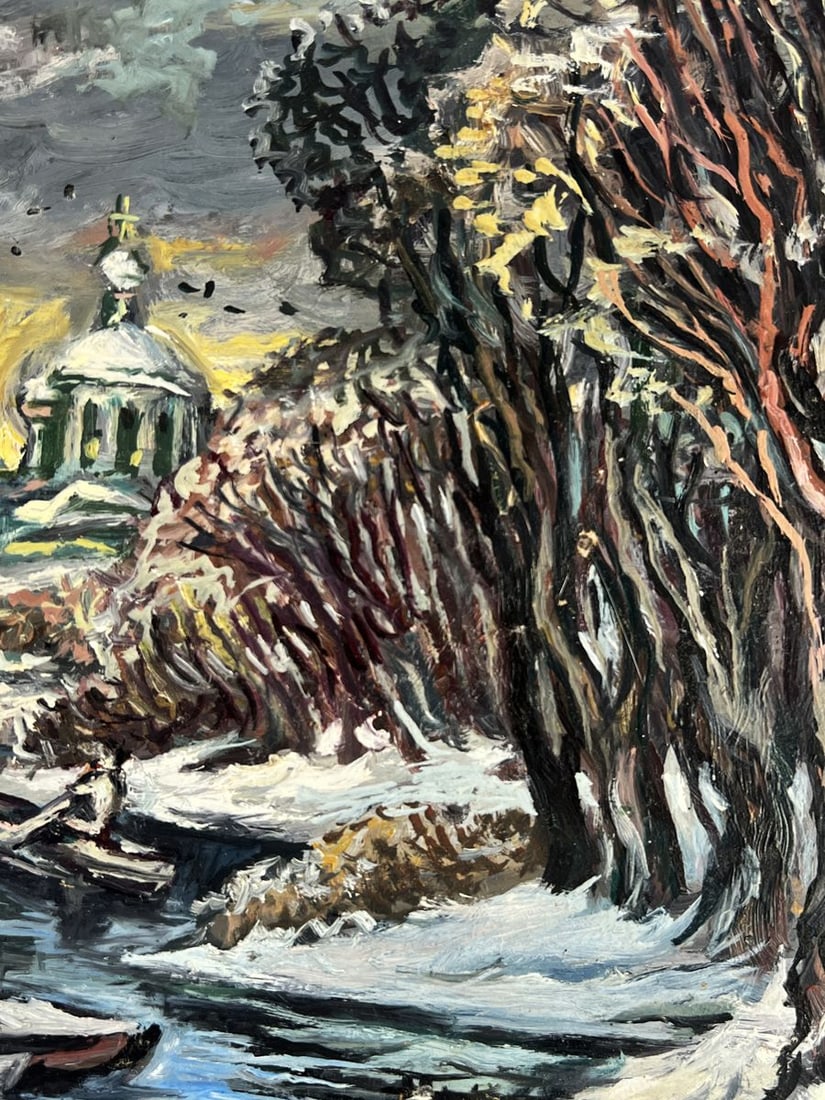 Oil painting Winter forest stream Alexander Litvinov - 5
