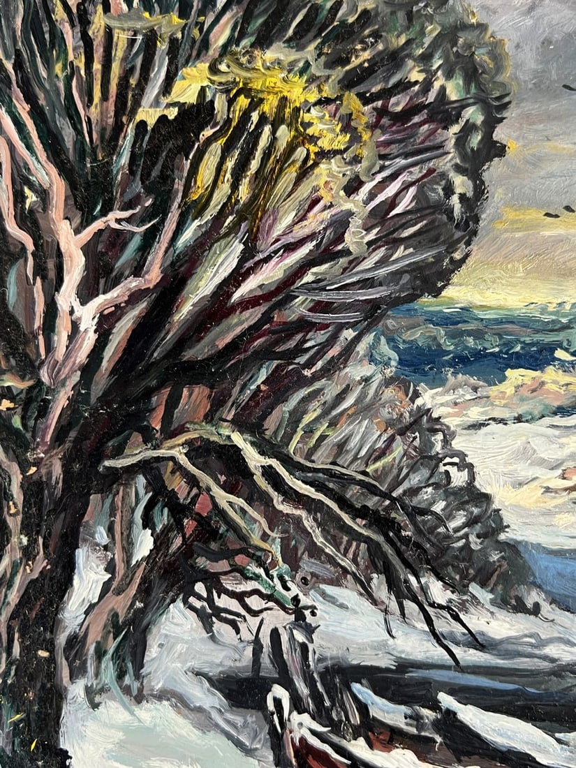 Oil painting Winter forest stream Alexander Litvinov - 8