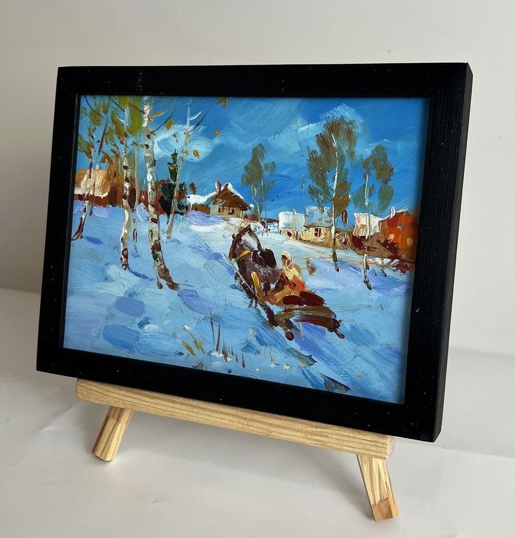 Oil painting Winter village Yuriy Suprunchuk - 2