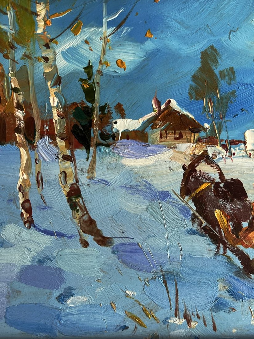 Oil painting Winter village Yuriy Suprunchuk - 4