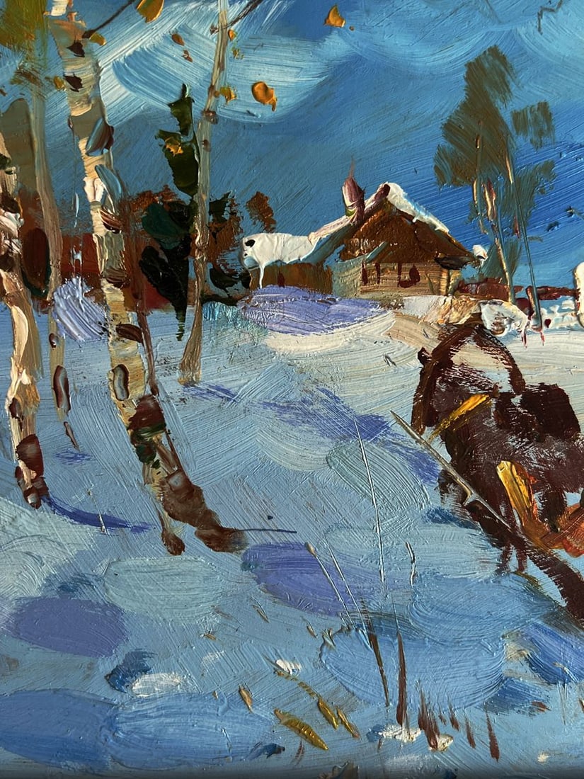 Oil painting Winter village Yuriy Suprunchuk - 5