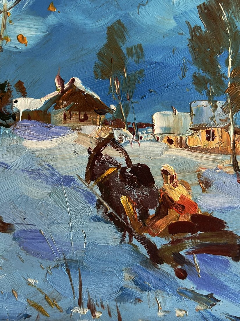 Oil painting Winter village Yuriy Suprunchuk - 6