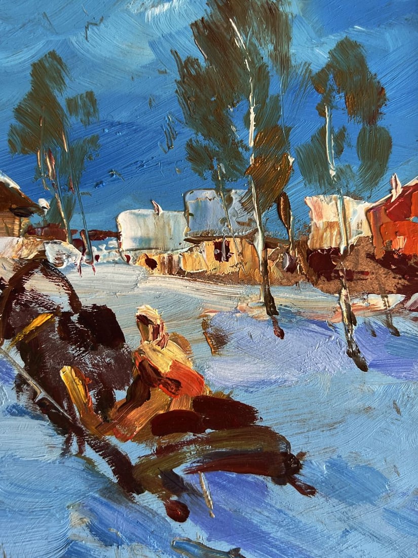Oil painting Winter village Yuriy Suprunchuk - 8