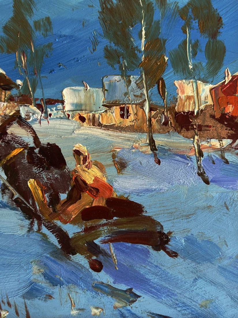 Oil painting Winter village Yuriy Suprunchuk - 9
