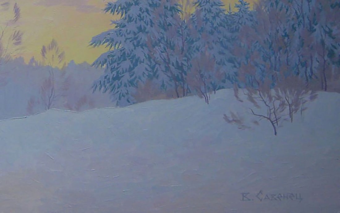 Oil painting Winter sleep in the forest Valery Savenets - 2