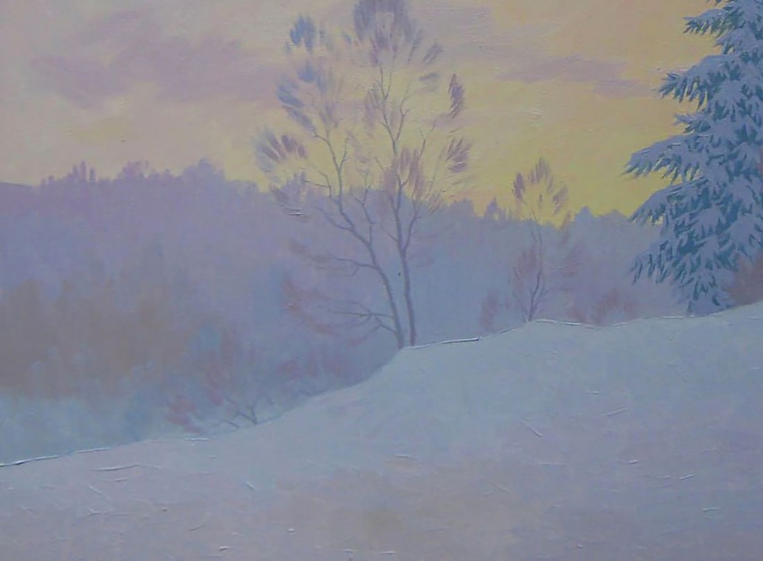 Oil painting Winter sleep in the forest Valery Savenets - 3