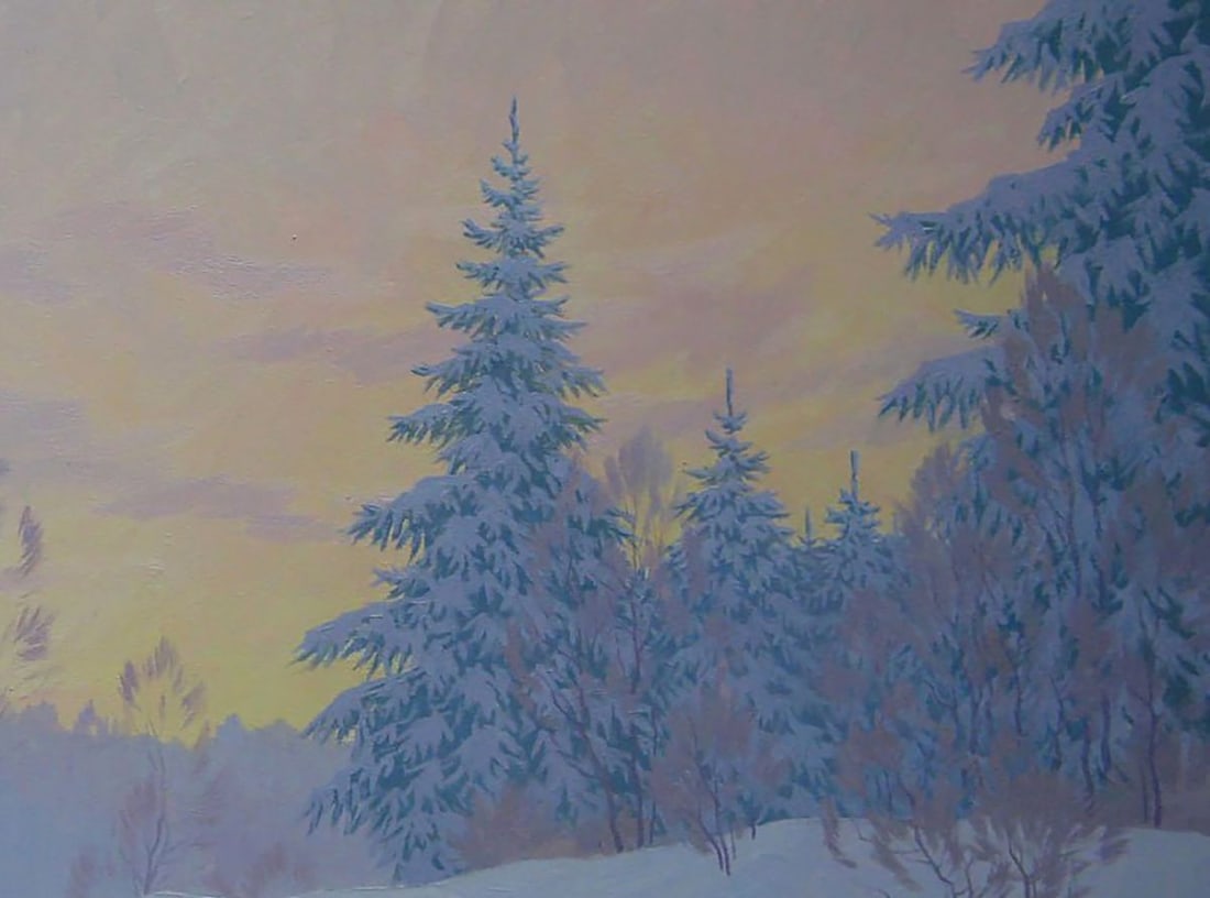 Oil painting Winter sleep in the forest Valery Savenets - 5