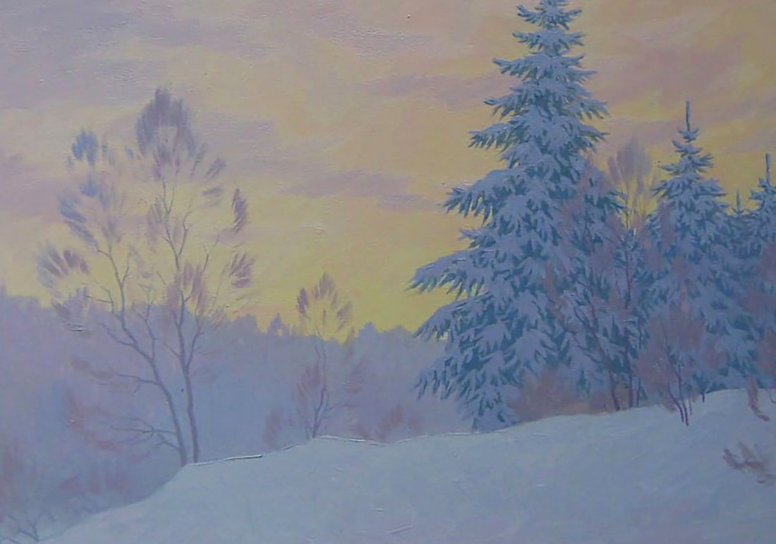 Oil painting Winter sleep in the forest Valery Savenets - 6