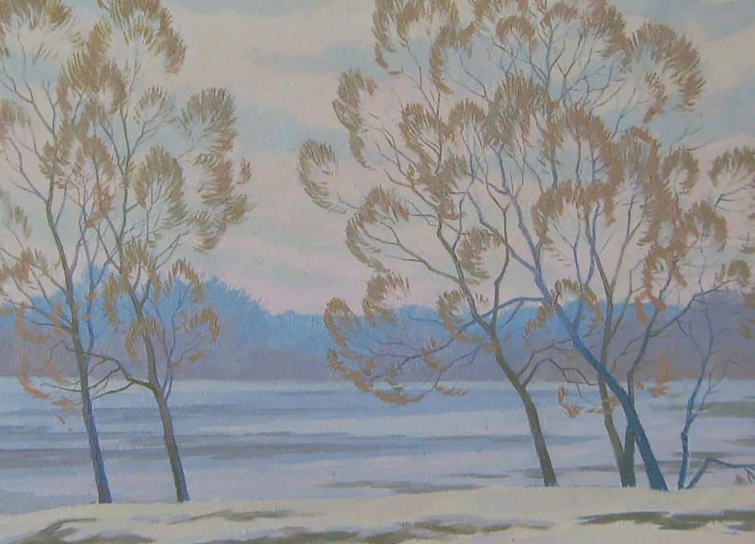 Oil painting The March snow hasn't gone yet Valery Savenets - 6