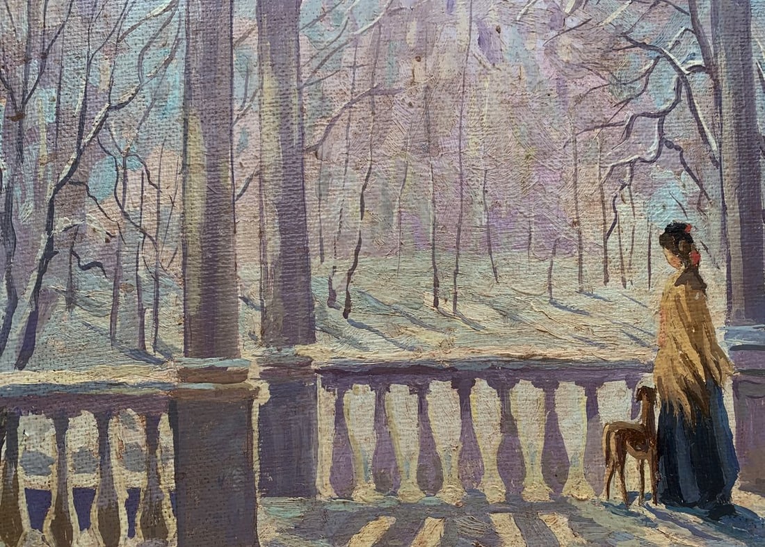 Oil painting Winter fairy tale written in the snow Unknown artist - 2